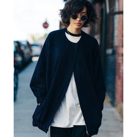 Roucha Jackets & Blazers - ROUCHA Orabe Wool Crewneck Raglan Sleeve Jacket Black Sz AA = US 2-4